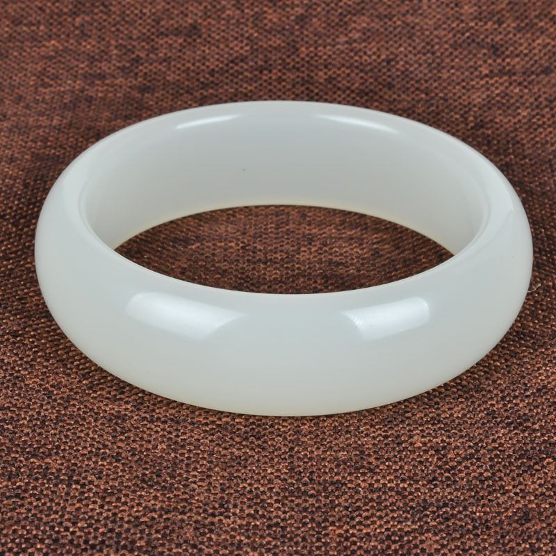 Weng Kai Xinjiang White Jade Bracelet Women's Jade Bracelet Grade 5A Kunlun Jade Bracelet Jade