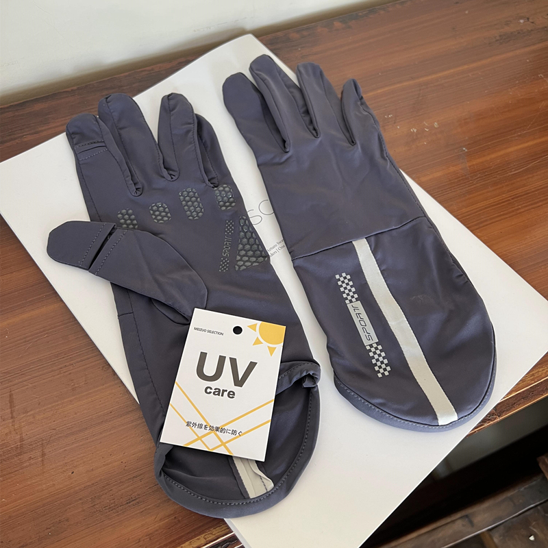 Summer Driving Sunscreen Gloves Women's Summer Anti-ultraviolet Anti-slip Riding Electric Bike Thin Sunshade Ice Silk Breathable Finger