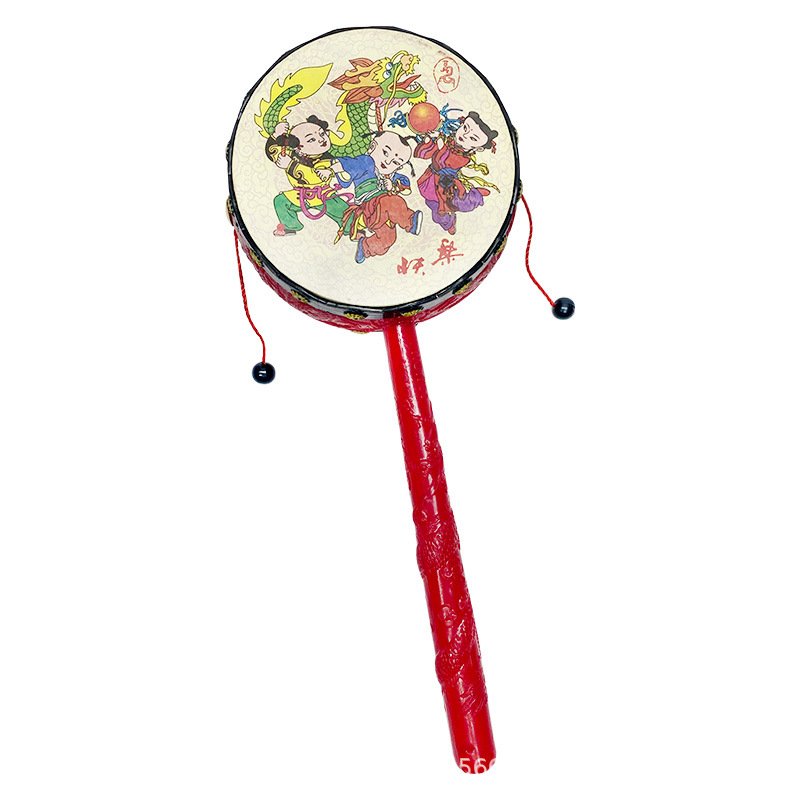 Rattle Drum 0-6-12 Months Baby Can Bite Traditional Wave Drum Rattle Rattle Bumble Drum Baby Toy 1 Year Old