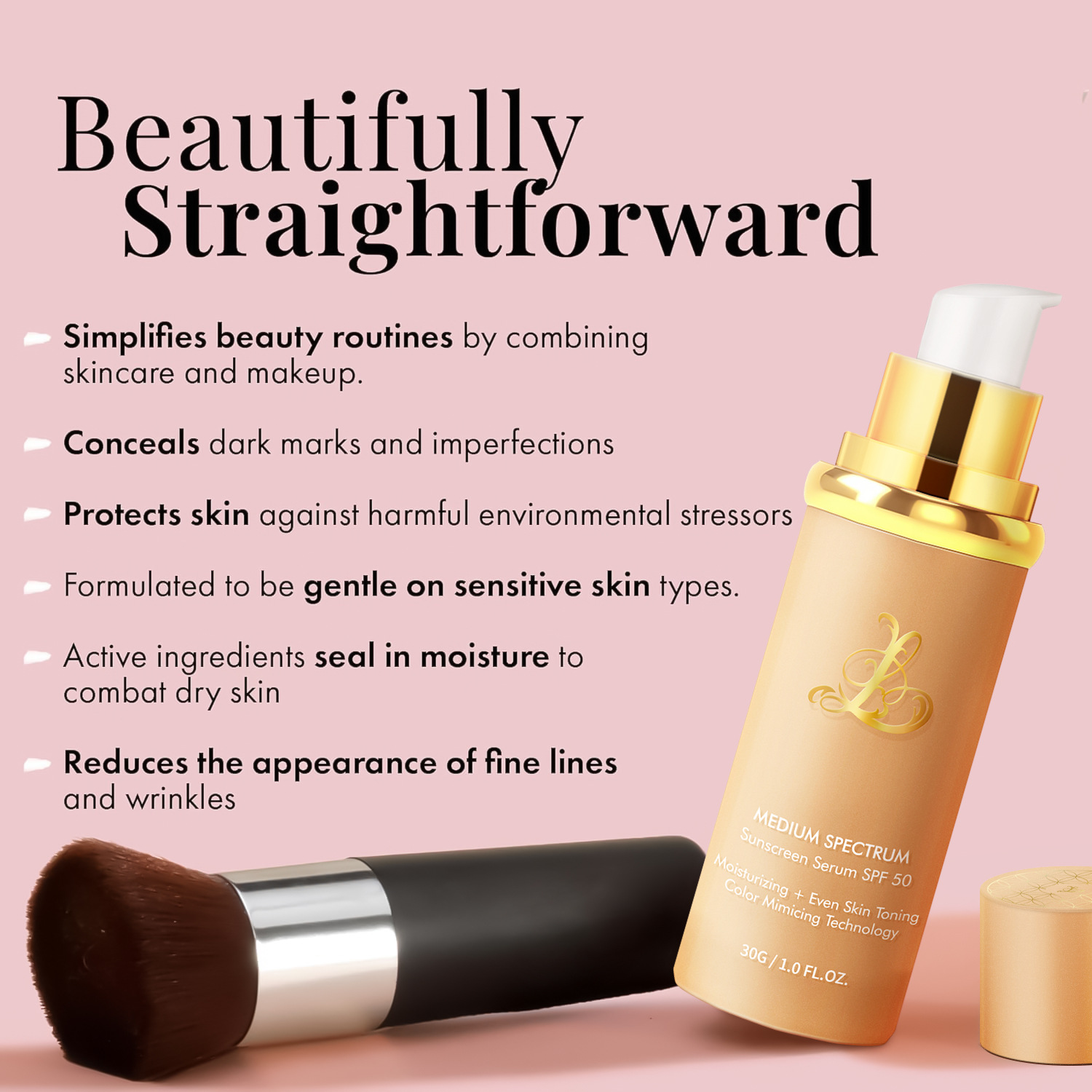 Cross-Border Popular Color-Changing Foundation 4-in-1 Bionic Concealer, No Fake Whitening, No Sticking Powder, Setting Makeup, English Packaging