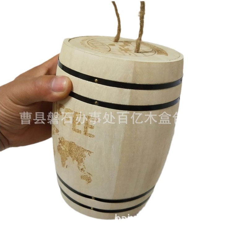Wooden Small Wooden Barrel Coffee Bean Wooden Barrel Tea Wooden Barrel Coffee Bean Wooden Barrel Wooden Pen Holder Ornaments in Stock