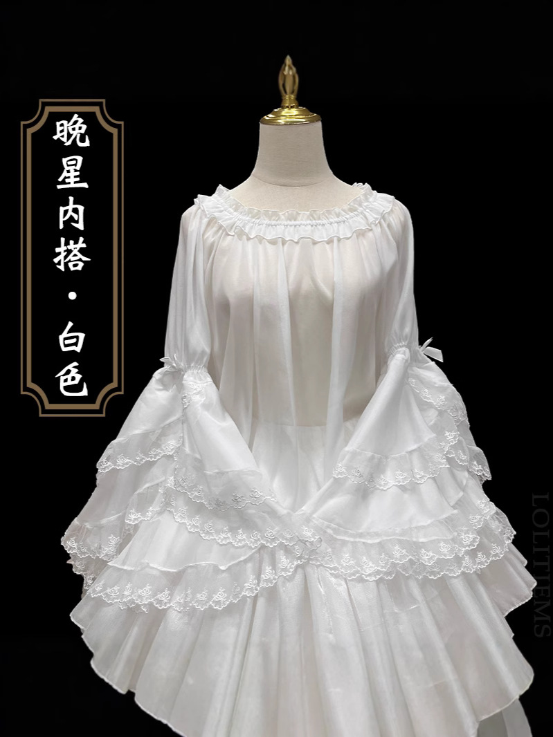 Brocade Garden lolita Original [Evening Star Ji Sleeve] Summer Joker Ji Sleeve Chiffon Lolita Shirt