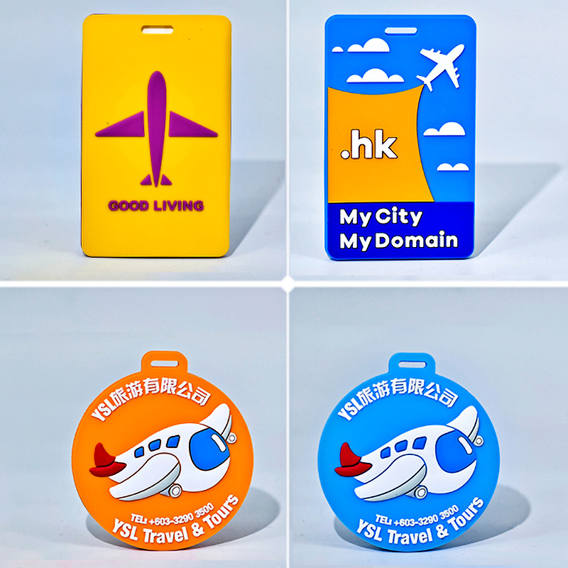 Luggage tag custom soft rubber travel LOGO custom silicone travel card set custom PVC luggage tag custom
