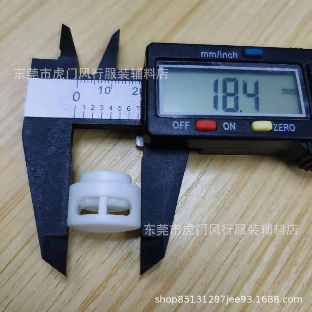 [in stock supply] double hole plastic white mine spring buckle round plastic rope buckle luggage clothing buckle