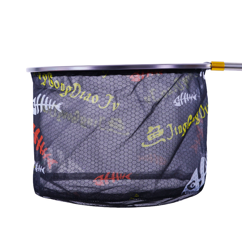 Gun Gray Reinforced Aluminum Alloy Net Head Black Pit Wild Fishing Small Eyes Thickeneded Net Head Small Eyes Competitive Carp Net