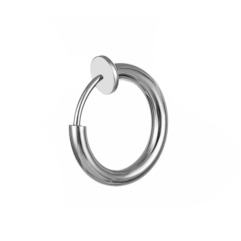 Cross-border supply circle spring ear clip without ear hole ear bone clip tide men's earrings tide women earrings stainless steel jewelry