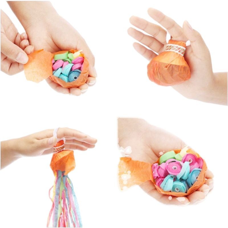 Hand-throwing ribbons wedding school wedding photo props hand-throwing celebration gun grenade spider silk ribbons wedding atmosphere way