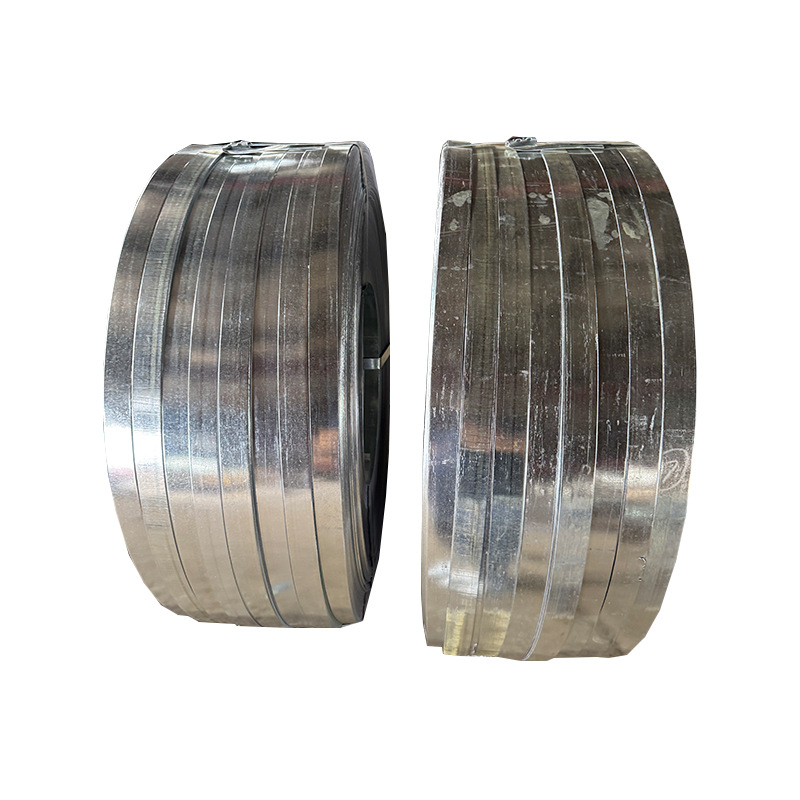 Corrugated pipe galvanized packing belt steel belt 16mm hot dip galvanized narrow steel belt Q235 iron sheet steel belt metal strapping belt