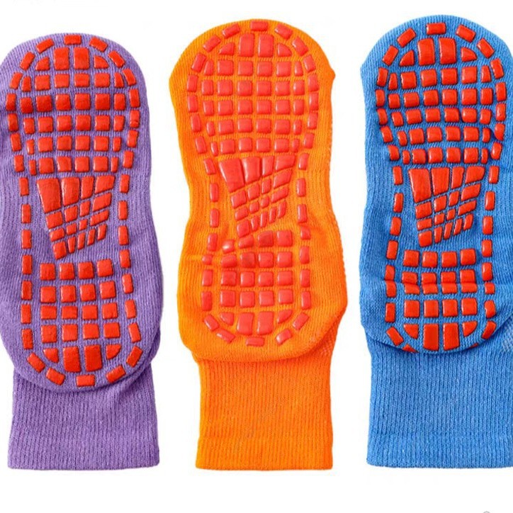 Non-Slip Floor Socks, Solid Color Yoga Socks, Trampoline Socks, Early Education Socks with Adhesive Dots on the Soles, Customizable Logo, Non-Slip and Wear-Resistant
