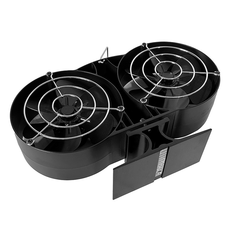 Source Manufacturer Wholesale Cross-Border Winter New Product Double-Headed with Protective Cover Thermal Power Fireplace Fan