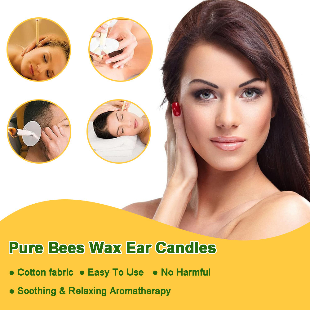 in stock Cross-border Best Selling Silver Label Horn Ear Candle Aromatherapy Ear Candle Horn with Plug and Cotton Swab 10 Pack