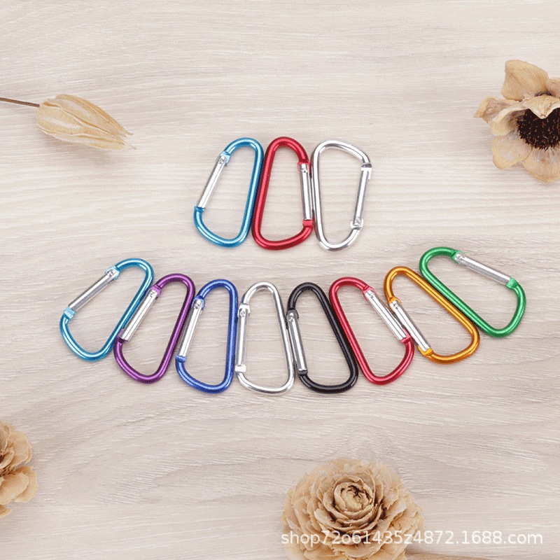 Baojian Metal No. 5 D-Type Buckle Outdoor Climbing Buckle Aluminum Alloy Travel Key Ring Metal Water Bottle Buckle