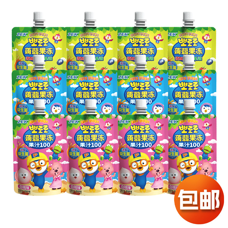 ZEK конняк-сосущее желе, сок, белый персик, фруктово-овощное, манговый вкус, добавление пробиотиков, закуски для детей