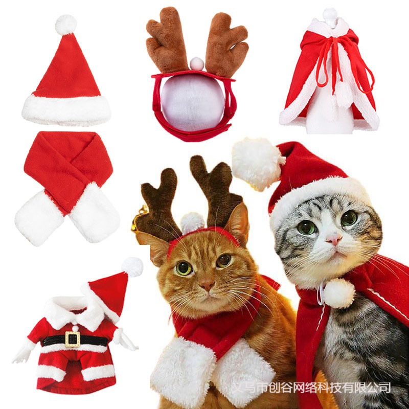 Трансграничная бандана для кошек, шляпа, плащ для собак, новогодние аксессуары