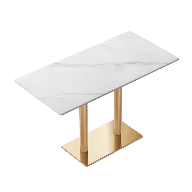 Commercial Slate Dining Table Milk Tea Shop Hotel Small Round Table Sales Office Reception Negotiation Coffee Fast Food Restaurant Canteen Table and Chairs