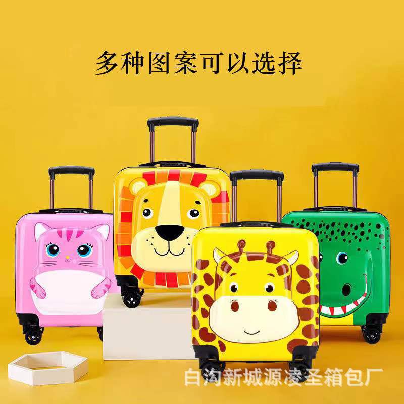 Factory wholesale children's trolley case 1820 inch universal wheel luggage password box cartoon suitcase printed logo
