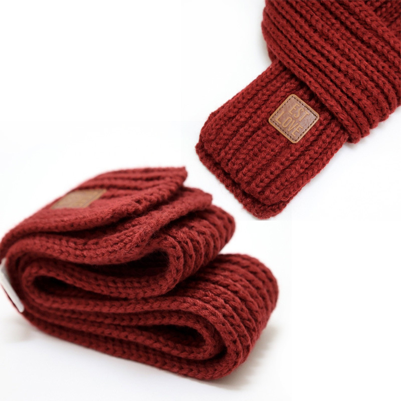 Children's scarf fashion solid color knitted South Korea hot winter warm scarf men and women baby all-match wool collar
