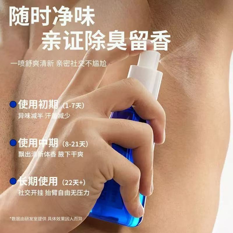 genuine goods Body Odor Removal Spray Axillary Odor Removal Sweat Taste Removal Antiperspirant Refreshing Underarm Deodorant Antiperspirant for Men