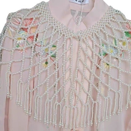 Qing Benjiaren Hanfu Ming-made Tassel Cloud Shoulder Antique Pearl Cloud Shoulder Wedding Dress Cheongsam Shawl