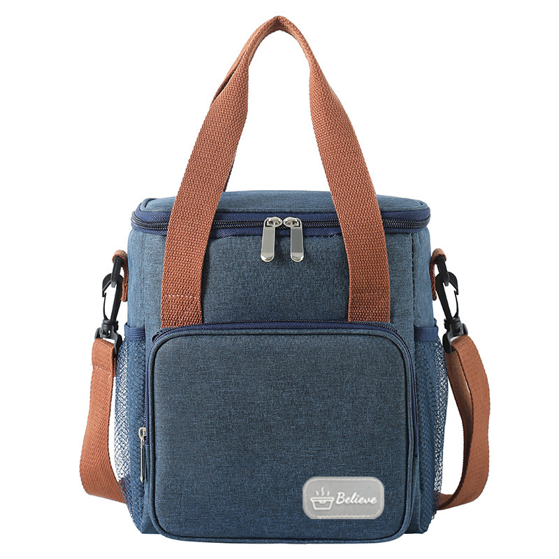 Cross-Border Label Cross-Body Ice Bag Portable Lunch Box Bag Picnic Bag Large Capacity Insulated Lunch Bag Oxford Cloth Insulated Bag