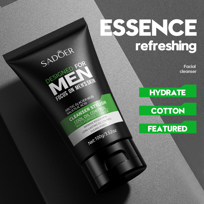 Full English Men's Facial Cleanser 100g Cool Men's Cleansing Cleanser Cross-Border Foreign Trade Wholesale