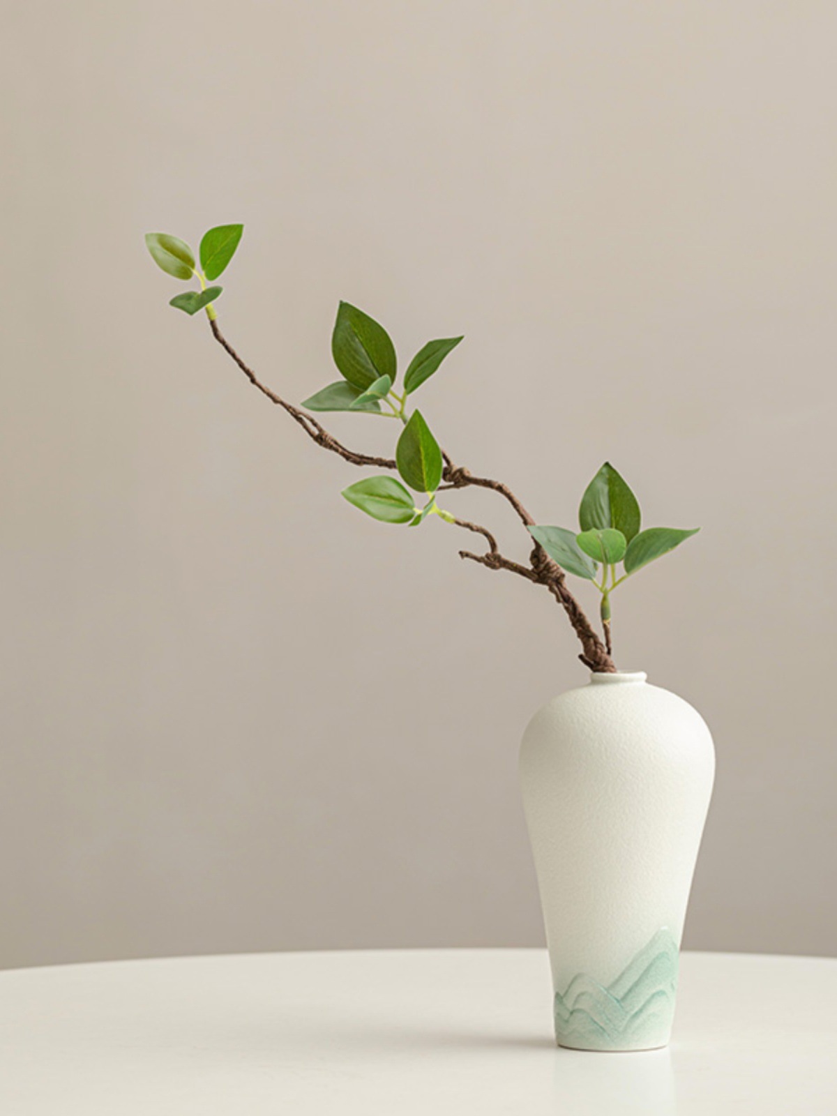 White Vase Desktop Flower Home Dining Table Ornaments Hydroponic Green Plant Artificial Flower Fake Flower Decoration Flower Ornament