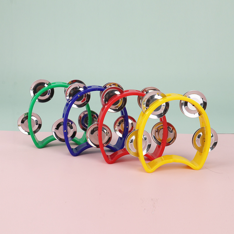 Orff Four-Bell Ring Bell Hearing Training Hand Bell Blue Hand-Cranked Bell Bracelet Bell Musical Instrument Hand-Held Rattle