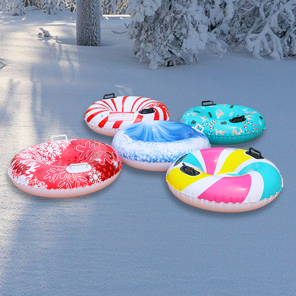 Cross-border in stock inflatable ski circle 90cm anti-rollover outdoor children's thickened ski circle cold-resistant ski mat
