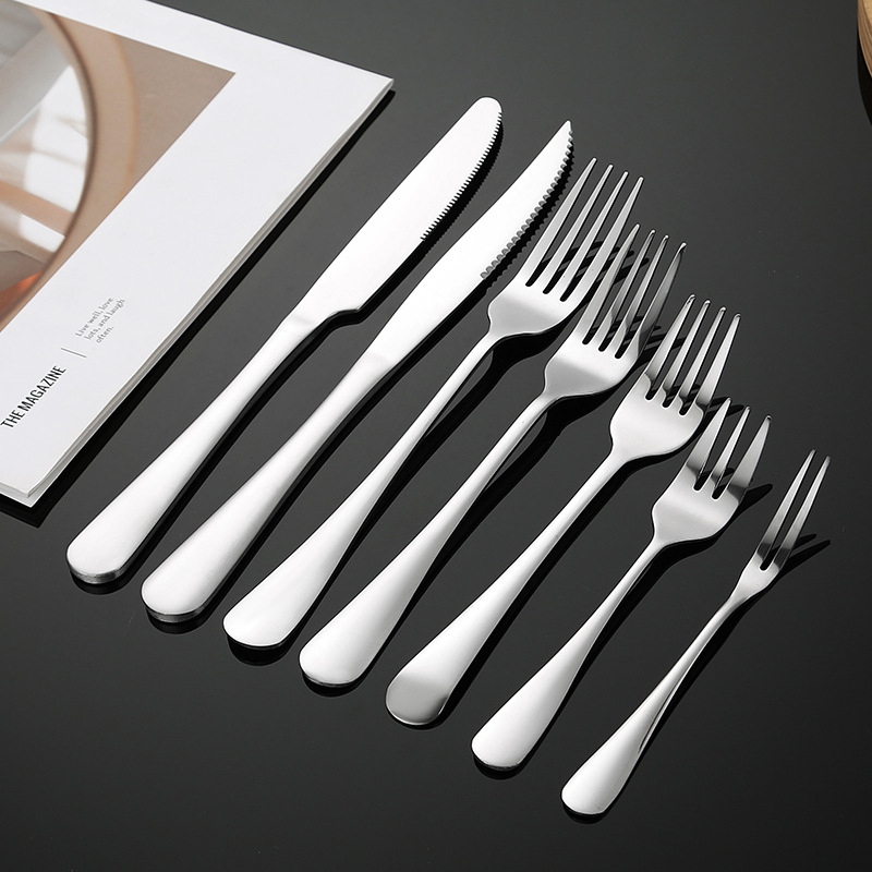 1010 full series stainless steel tableware Western steak knife fork spoon dessert spoon ice spoon hotel public dish spoon