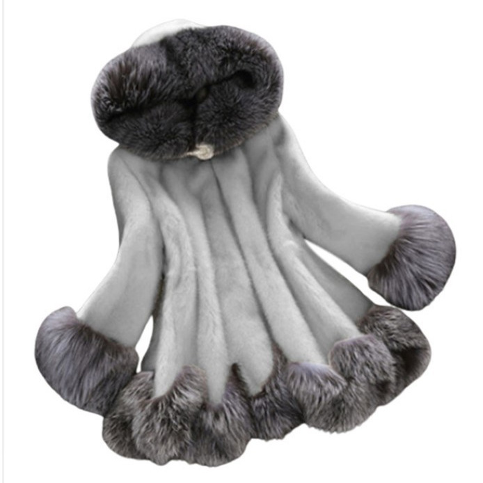 Cross-border Autumn and Winter New Women's Imitation Fur Coat Mid-length Mink Velvet Fox Fur Women's Coat Europe Station