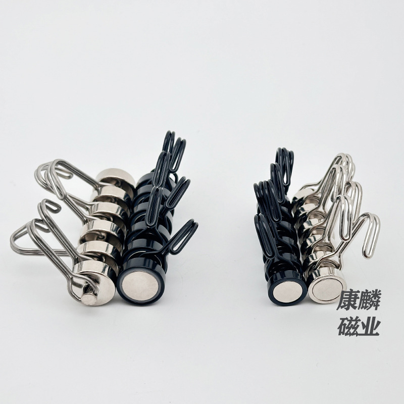 Cross-Border Magnetic Traceless Storage Magnets, Strong Metal Black Rotating Magnetic No-Drill Strong Magnetic Hooks