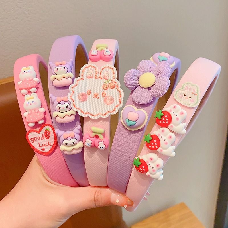 Kroomi Cartoon Children's Hair Band Girl's Cute Bangs Broken Hair Band Girl's Sweet Princess Hair Accessories