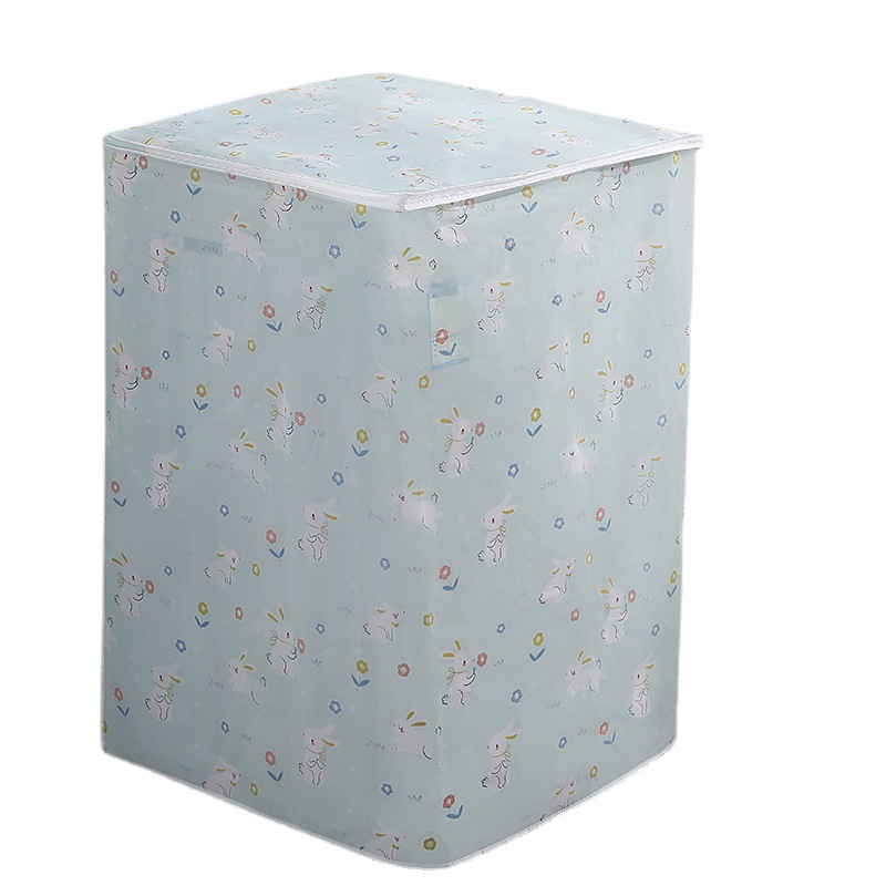 Peva Flip-Top Drum Washing Machine Dust Cover Waterproof and Dustproof Household Appliances Cover Towel Home Fabric Dust Cover