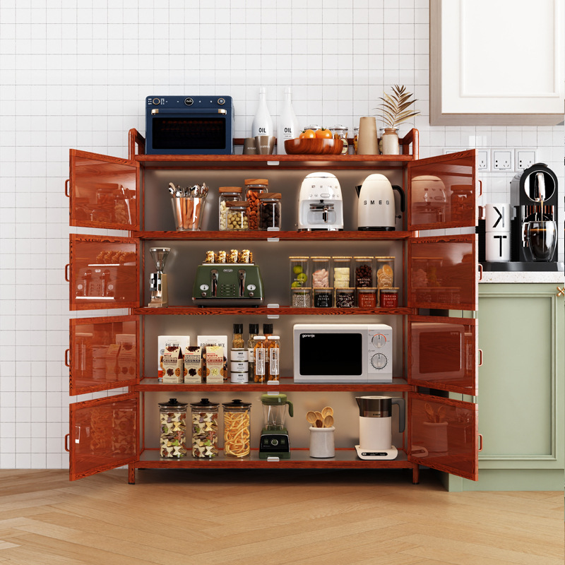 Ten-Year Warranty Double-Door Aluminum Alloy Kitchen Storage Cabinet Breathable and Rust-Free Living Room Balcony Sideboard Cabinet