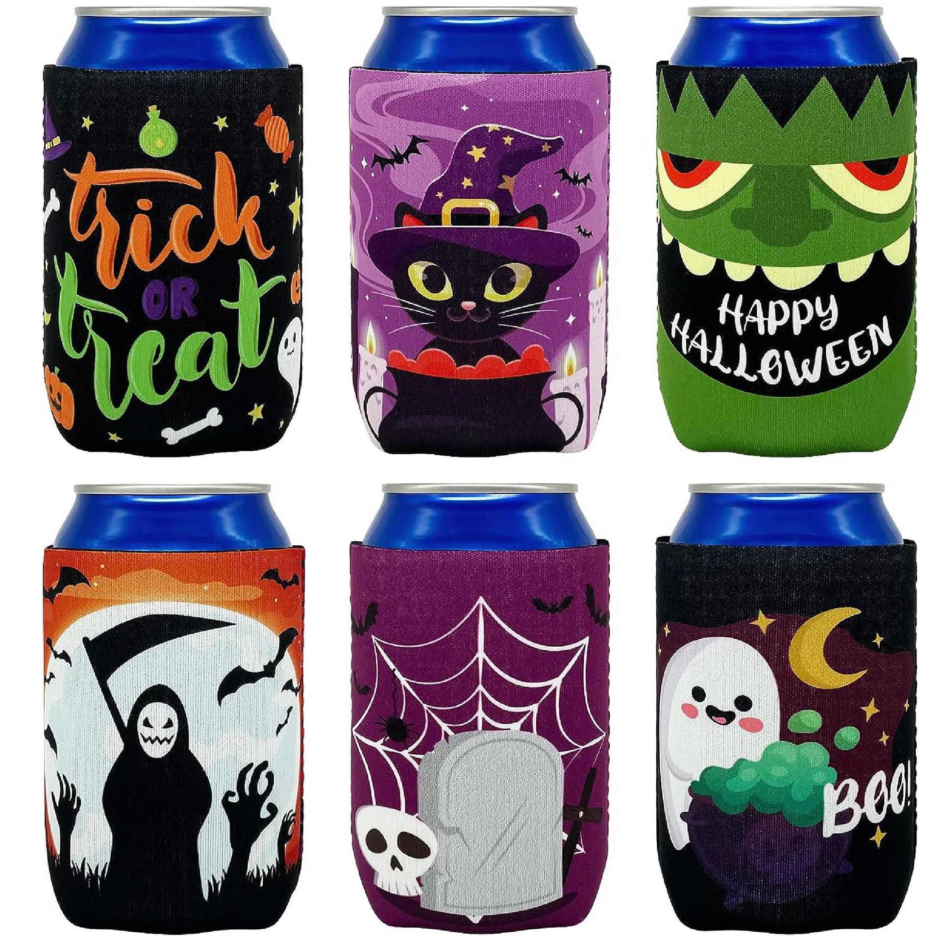 Halloween Party Diving Material Coke Cup Set Christmas Cans Beer Cup Set Printable Various Patterns