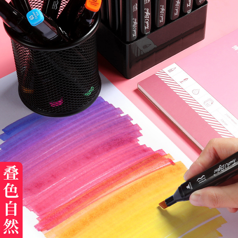 Mark pen single optional skin color complementary color children's art students painting double oily 204 color pen wholesale