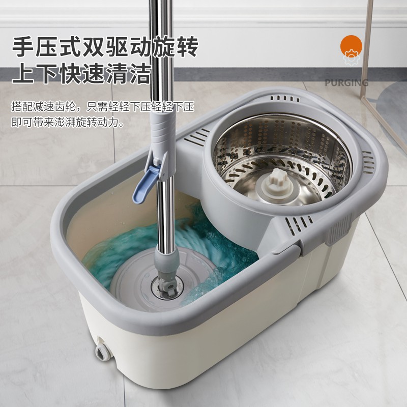 Hand-Washing Free Rotating Mop Mop Bucket suit Combination Thickened Drying Mop Bucket Household One-Drag Clean Mop Bucket