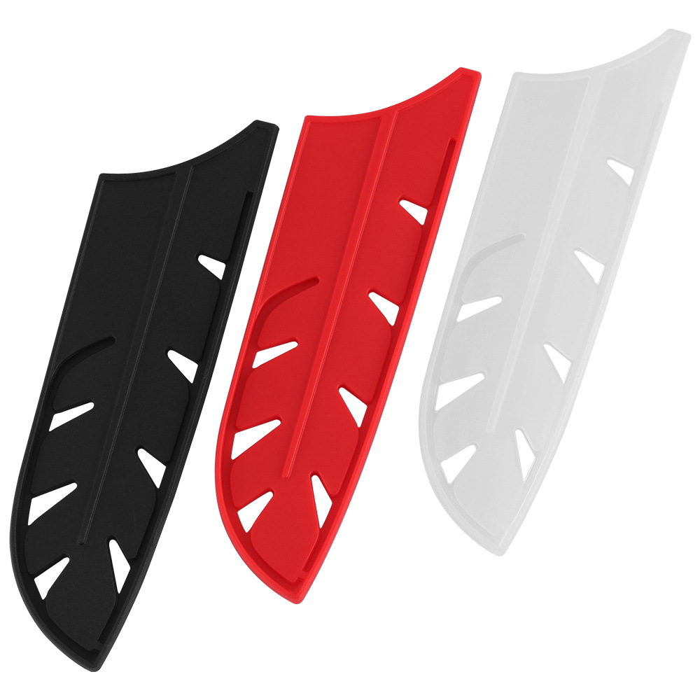 Yangjiang Xingye injection molding factory Leaf brand three-color inventory Japanese kitchen knife set feather shape good knife sheath