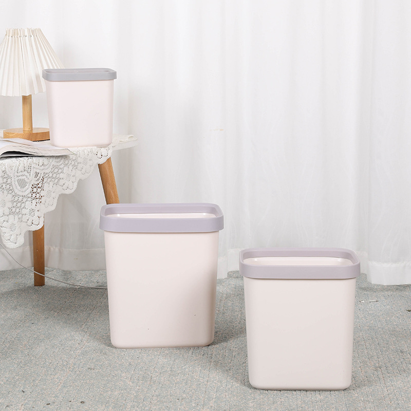 Creative Simple Trash Can Household Lidless Pressure Ring Paper Basket Large Kitchen Bathroom Living Room Stripesd Trash Can