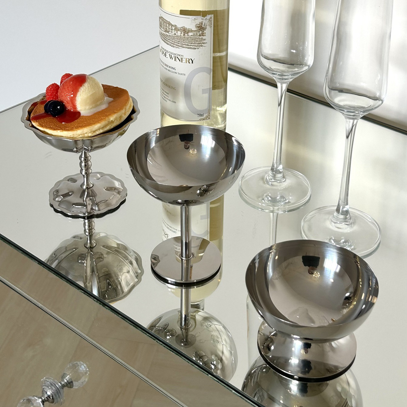 Утолщенный стакан для мороженого из нержавеющей стали 304 в стиле INS, ретро кубок для мороженого и пудинга