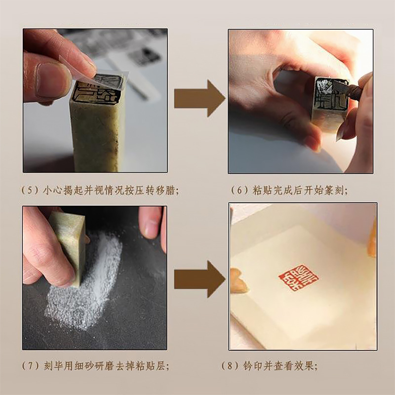 Seal Carving Stickers Beginners Transfer Film Watermark-Free Stone Patch Han Yin Yuan Zhu Wen Lead First Chapter Carving Tool