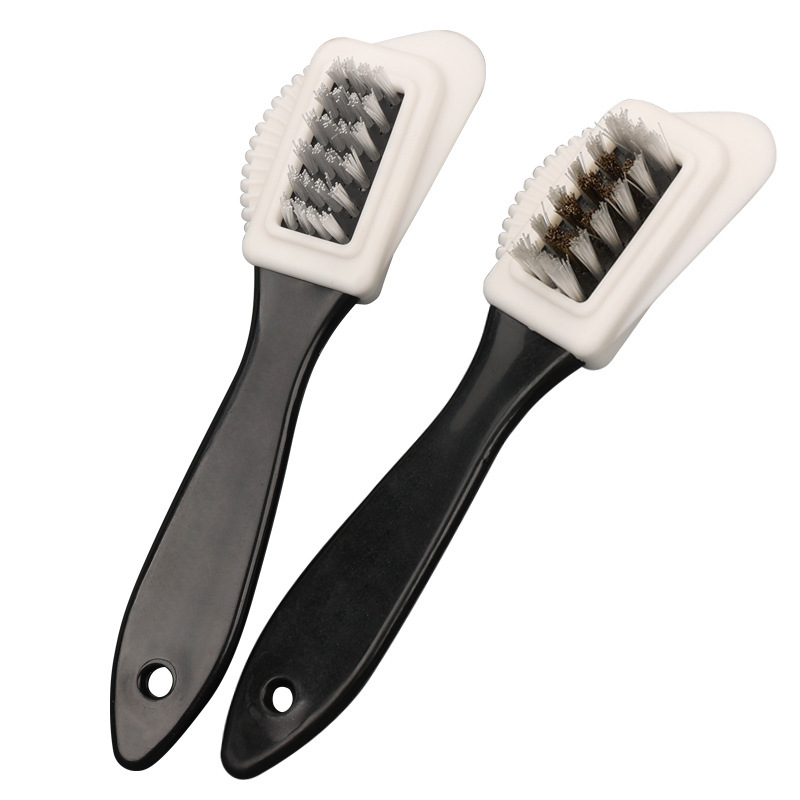 Suede brush multi-surface copper wire brush snow boots scrub suede cleaning care shoe brush Silicone double-sided suede brush wholesale