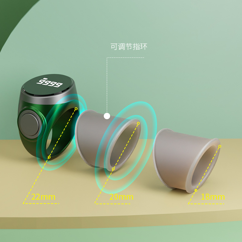 Explosions S9 Waterproof Smart Ring Touch Button Ring Counter Charging Luminous Screen Digital Display Ring