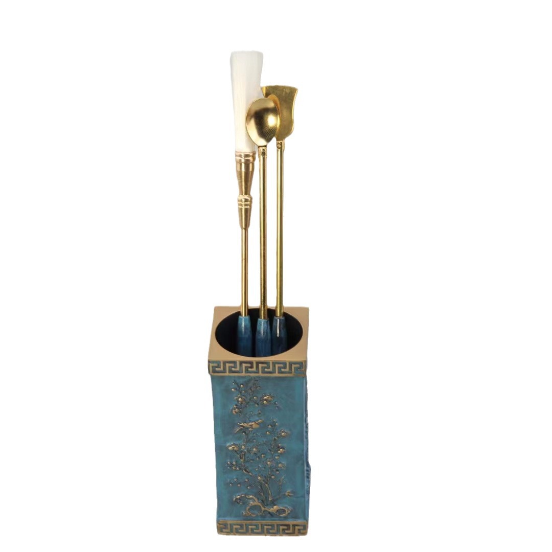 Brass Burnt Blue Lotus Incense Burner Incense Tools Incense Set Incense Powder Incense Burner Incense Burner Entry Tools Wholesale