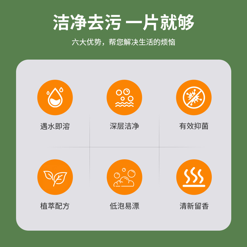 Foreign trade super concentrated bubble laundry tablets laundry bubble paper strong decontamination washing machine tablets special laundry paper factory