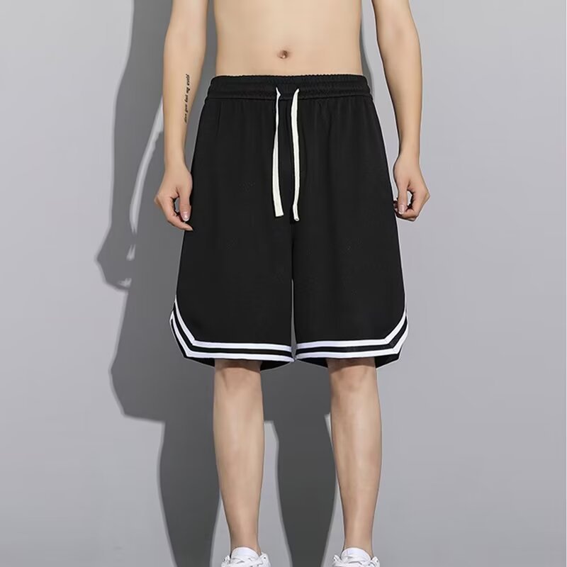 Basketball Shorts Men's Sports American Fashion Brand Five-Point Ice Mesh Quick-Drying Loose Fitness Running Large Pants Casual