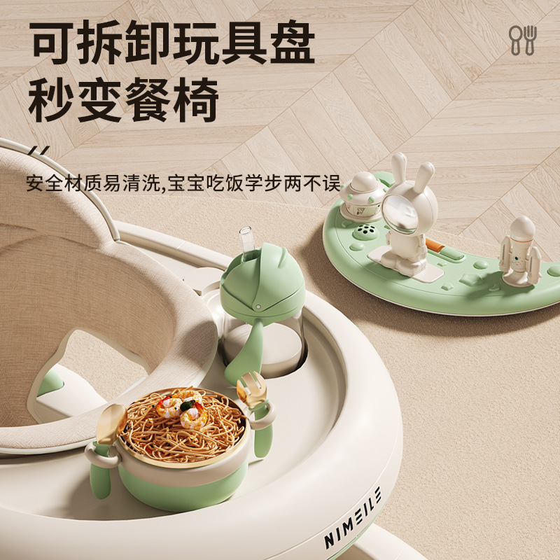 Baby walker anti-O-leg multi-function rollover trolley can sit baby walking walker