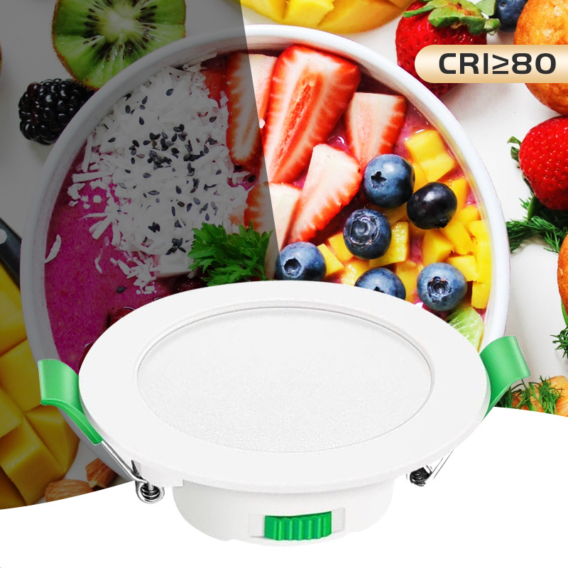 Three-gear dial downlight three-color dimming downlight 7W cross-border hot-selling CE certification embedded anti-glare downlight