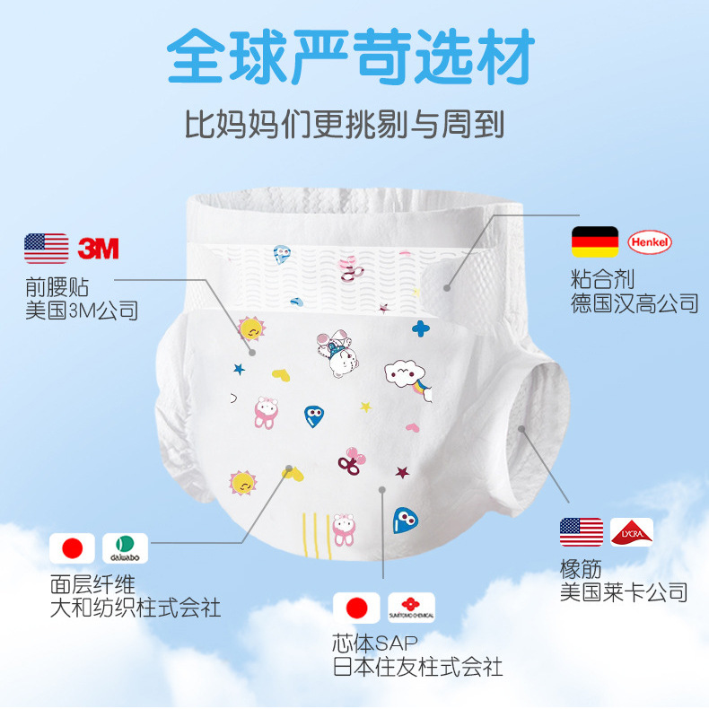 OEM Custom Diapers Lightweight Instant Diapers Dry Breathable Diapers Baby Diapers Trial Pack