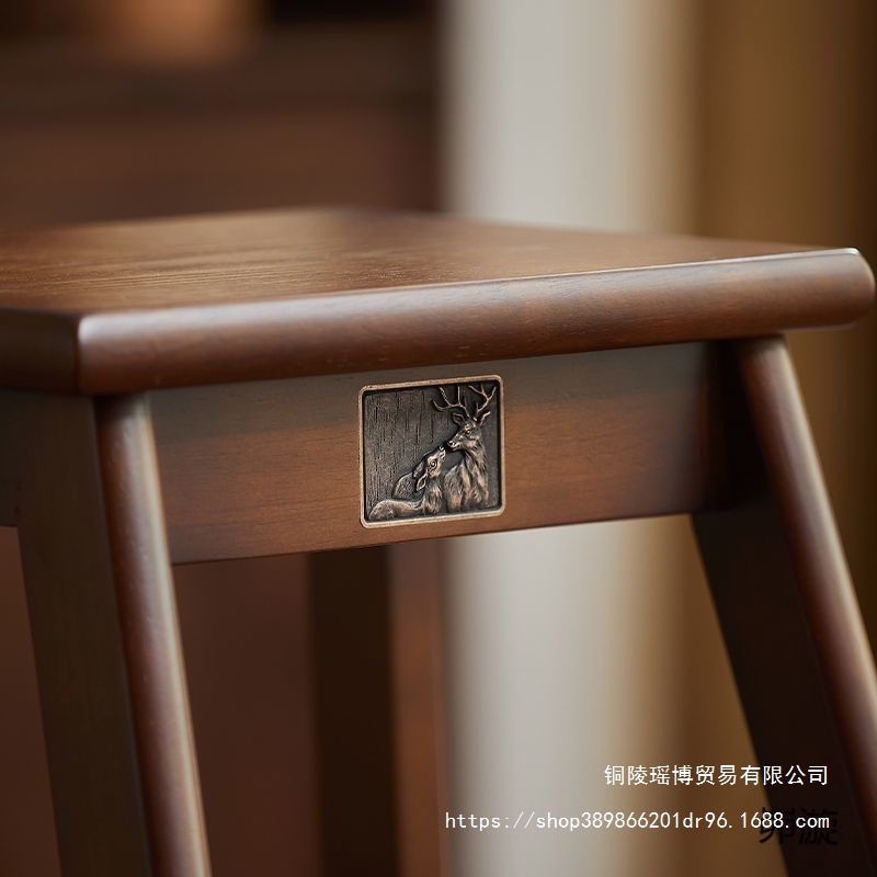 Solid Wood Three-Step Ladder Stool Indoor Flower Stand Ladder Dual-Purpose Step Ladder Household Folding Telescopic Multi-Functional Climbing Ladder